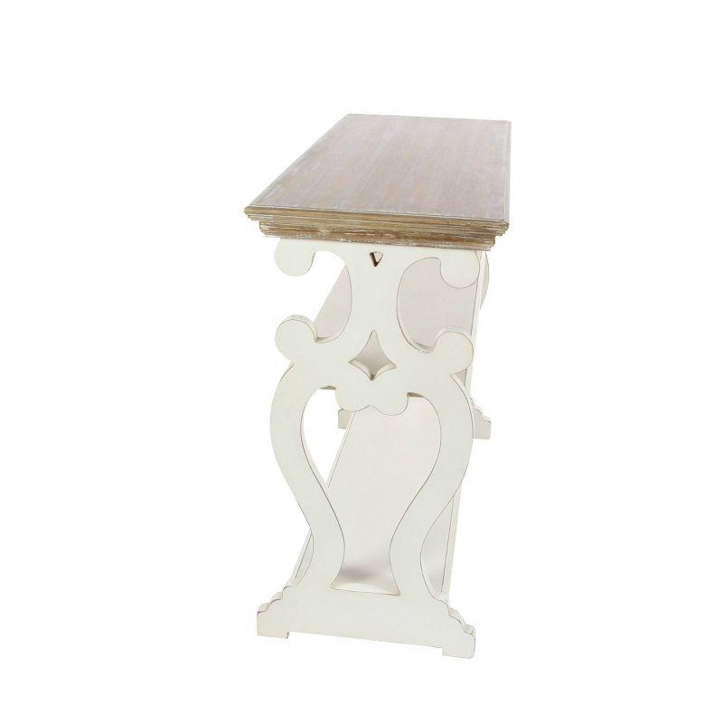 Farmhouse Wood Console Table Off White - Olivia & May: 2-Shelf Design, Tall Profile