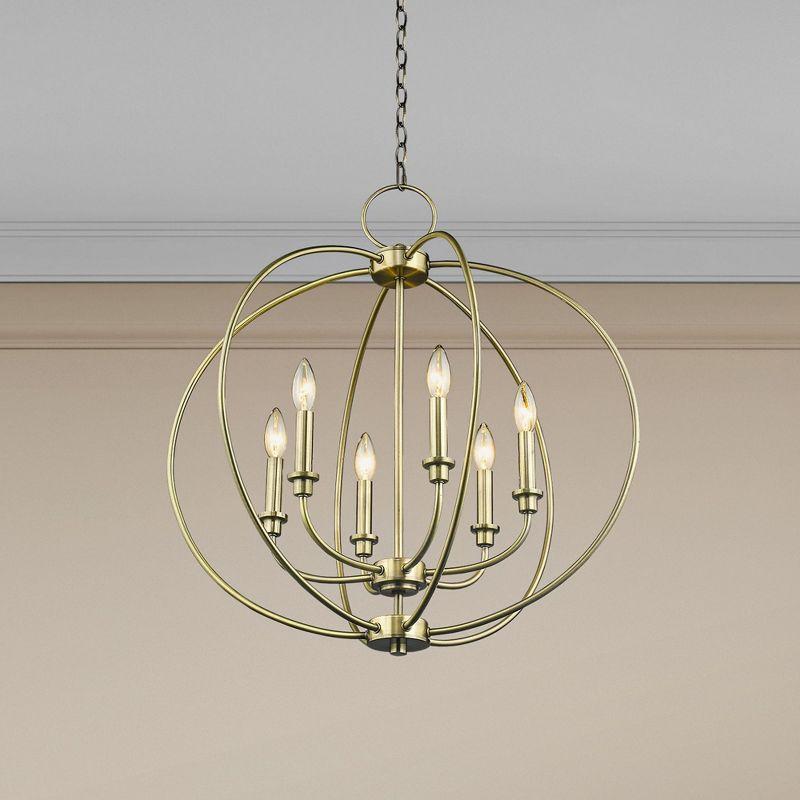 Livex Lighting Milania 6 - Light Chandelier in  Antique Brass