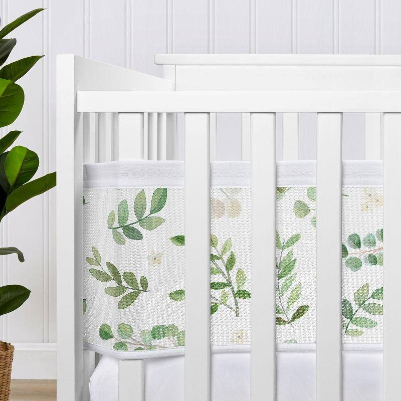 Sweet Jojo Designs + BreathableBaby Breathable Mesh Crib Liner Boy or Girl Gender Neutral Unisex Botanical Green and White