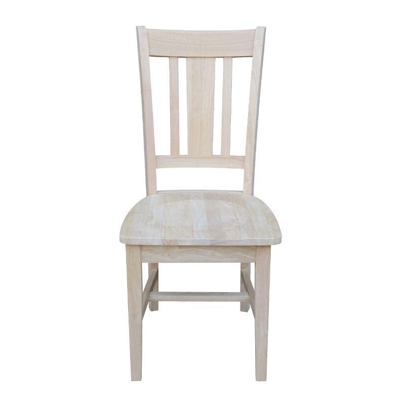 Set of 2 San Remo Splatback Chairs Wood - International Concepts: Solid Parawood, Unupholstered