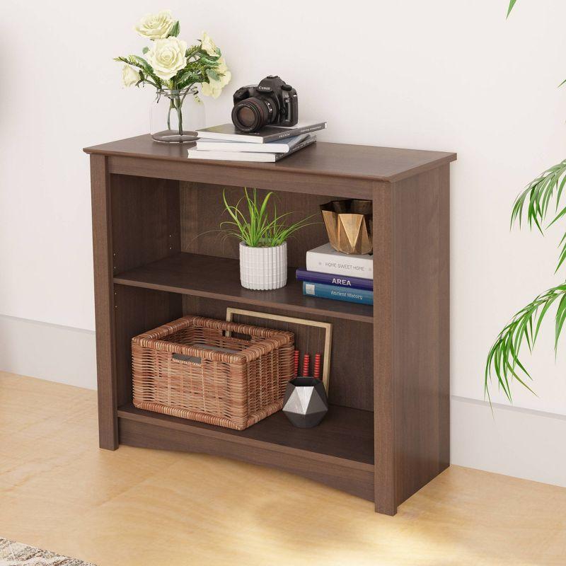 29" 2 Shelf Bookcase Espresso - Prepac: Laminated, CARB Certified Storage Organizer