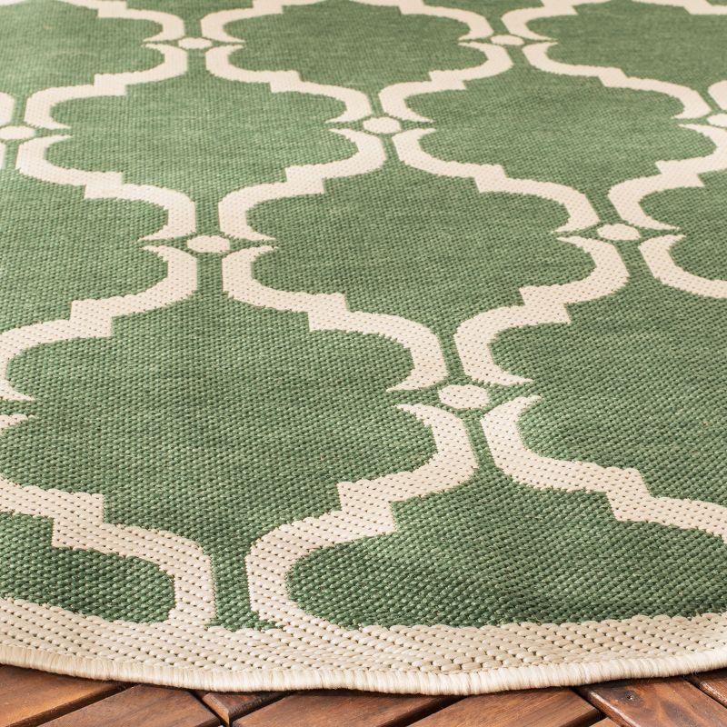 Courtyard CY6009 Power Loomed Indoor and Outdoor Area Rug - Dark Green/Beige - 5'3"x7'7" - Safavieh