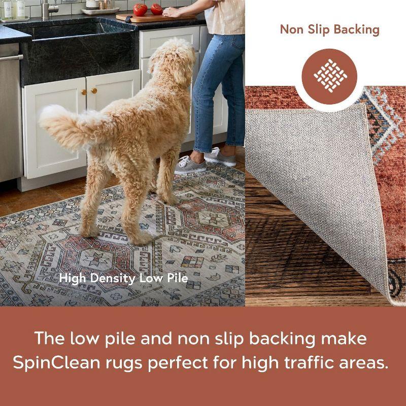 Nuloom Malena Bordered Pet Friendly Machine Washable Area Rug, 5' x 8', Light Grey