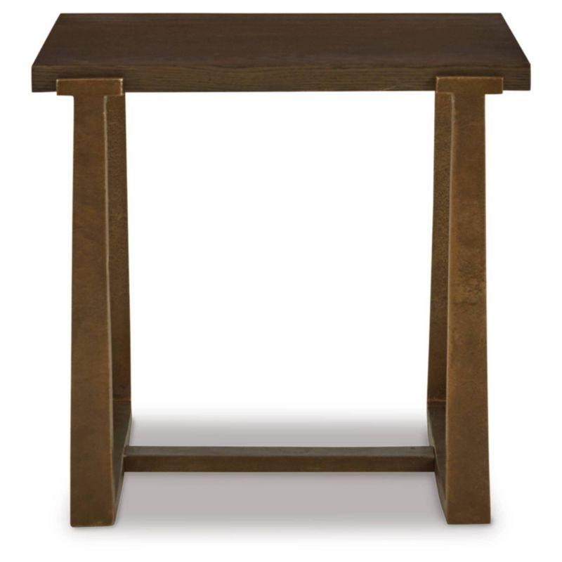 Balintmore Contemporary 22" Rectangular End Table in Brown and Gold