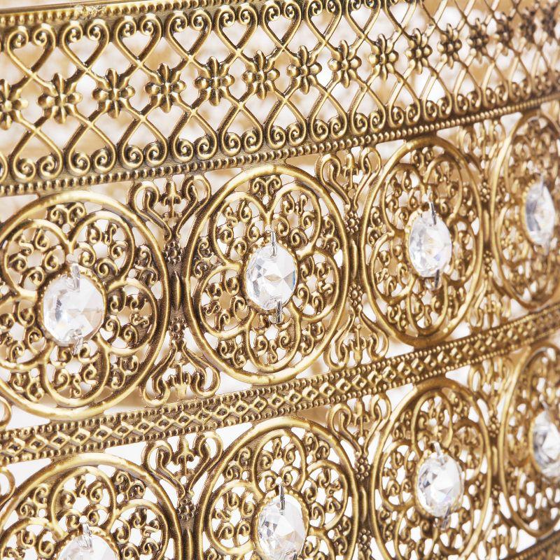 23.5" 3-Light Bryar Chandelier Brass/Crystal - River of Goods: UL Listed, Adjustable Height, Metal & Crystal Drum