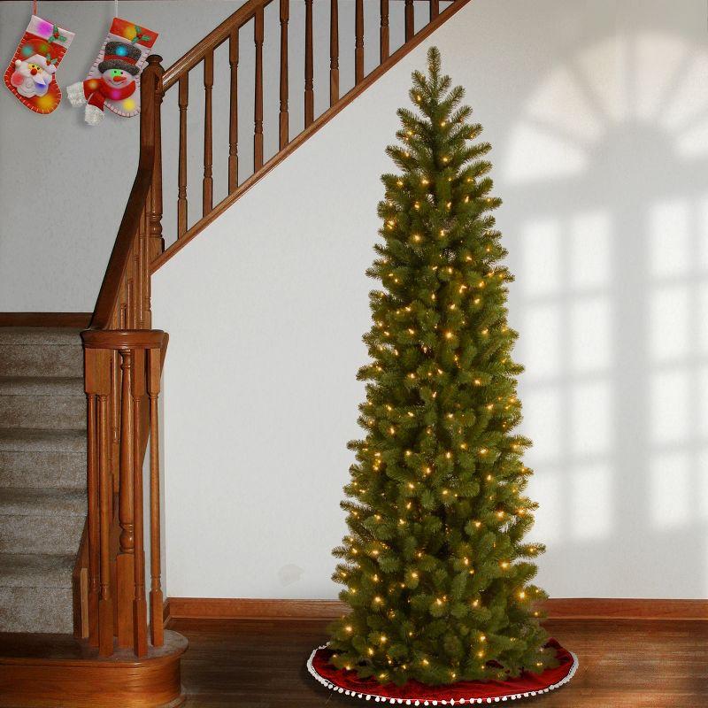 Prelit Slim Downswept Douglas Fir Artificial Christmas Tree Dual Color Lights - National Tree Company