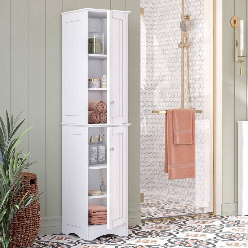 RiverRidge Home RiverRidge Ashland Two-Door Tall Bathroom Storage Cabinet and Linen Organizer with Adjustable Shelves - White