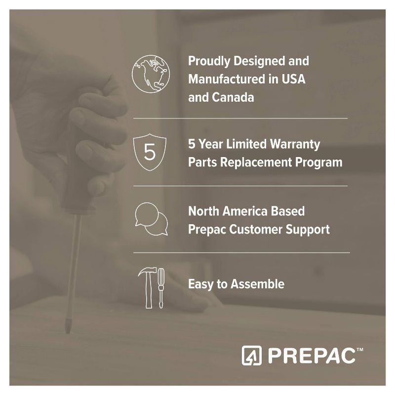 Prepac Rustic Ridge Farmhouse Bedside Nightstand with 3 Drawers Brown