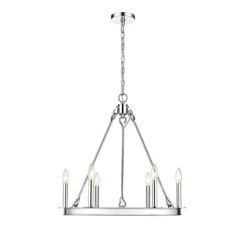 Barclay 6 - Light Dimmable Wagon Wheel Chandelier