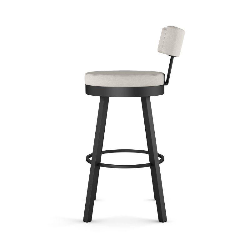 Amisco Morgan Upholstered Barstool: 360 Swivel, 30" Height, Steel Frame, Polyurethane, Spot Clean