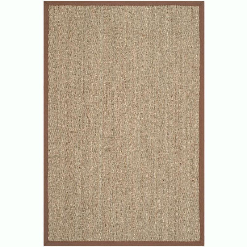 Natural Brown Herringbone Seagrass Area Rug 2'6" x 4'