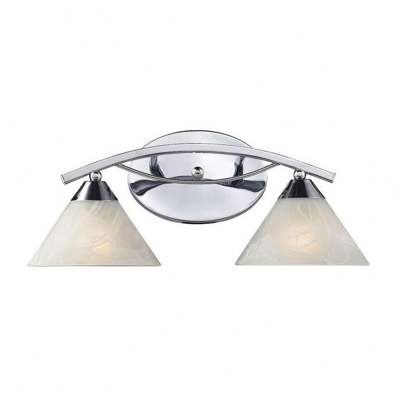 Elysburg 18" Polished Chrome Vanity Light with Marblized White Glass