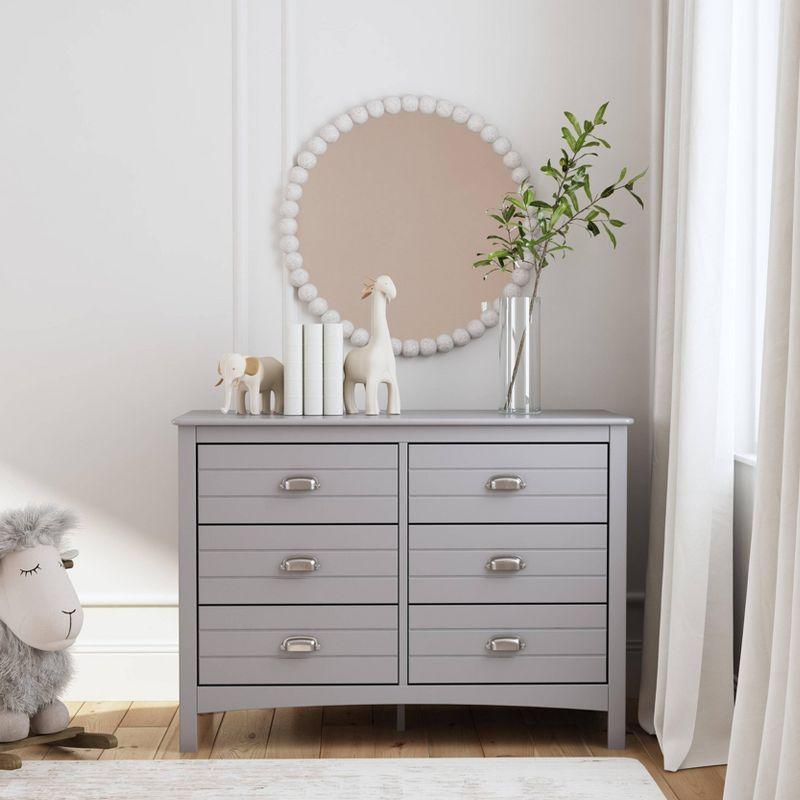 Gray Farmhouse 6-Drawer Double Dresser