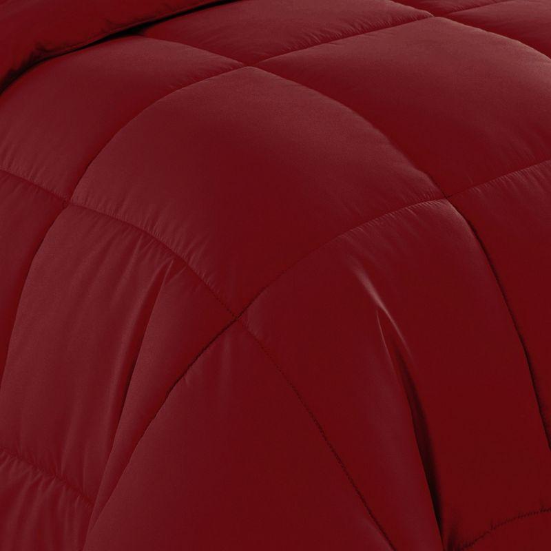 Bed-in-A-Bag Solid Color Comforter & Sheet Set Soft All Season Bedding, King, Red