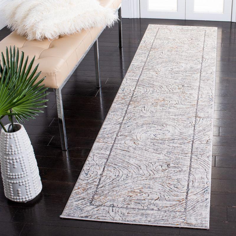 Abstract Gray Reversible Hand-knotted Synthetic Area Rug