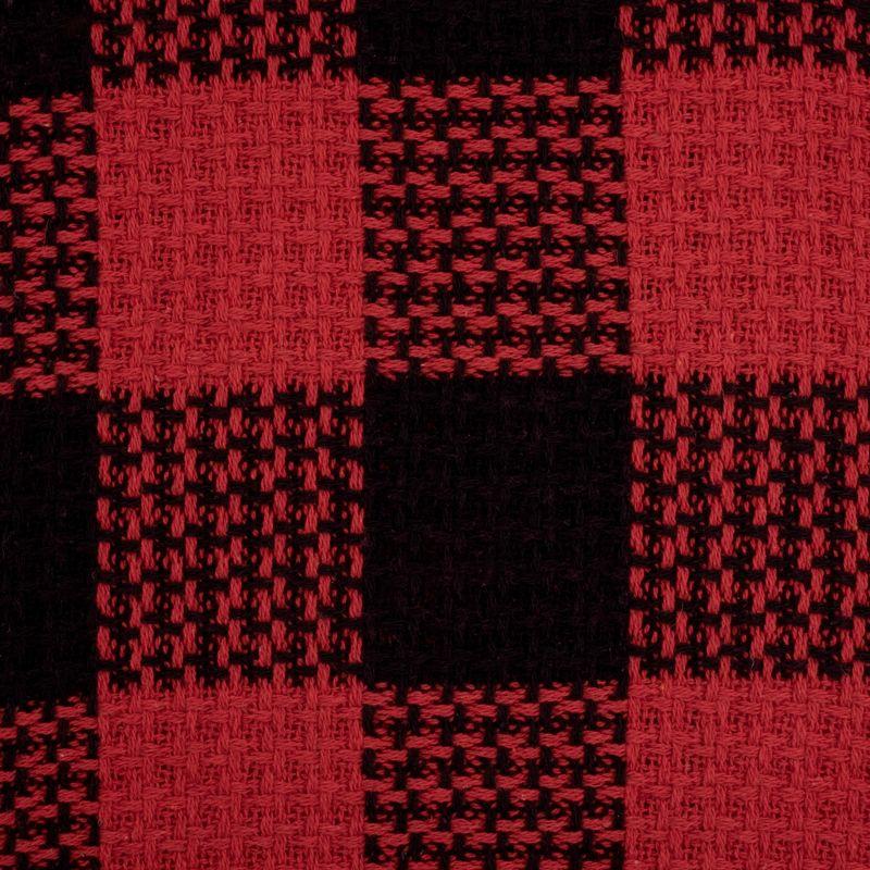 Burgundy & Black Buffalo Check Full/Queen Cotton Blend Knit Blanket