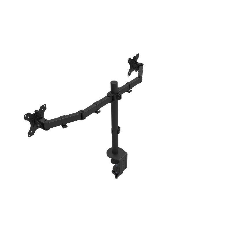 Double Articulated Dual Monitor Desk Mount, Black