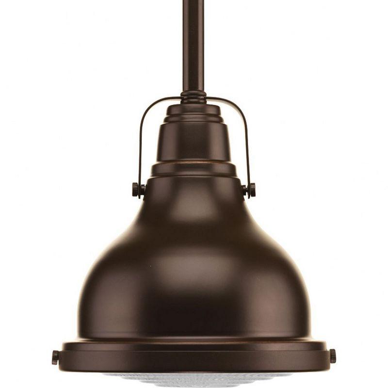 Progress Lighting, Fresnel Collection, 1-Light Mini-Pendant, Oil Rubbed Bronze, Prismatic Glass Shade