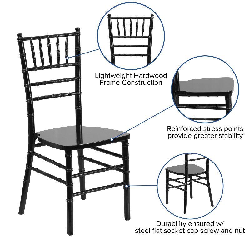 Black Wood Armless Chiavari Dining Chair