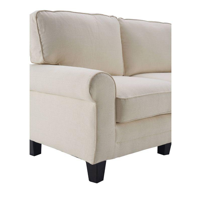 Serta Copenhagen 61" Rolled Arm Sofa, Easy Care Fabric, Soft Pillow Back, Pocket Coil Seat Cushions