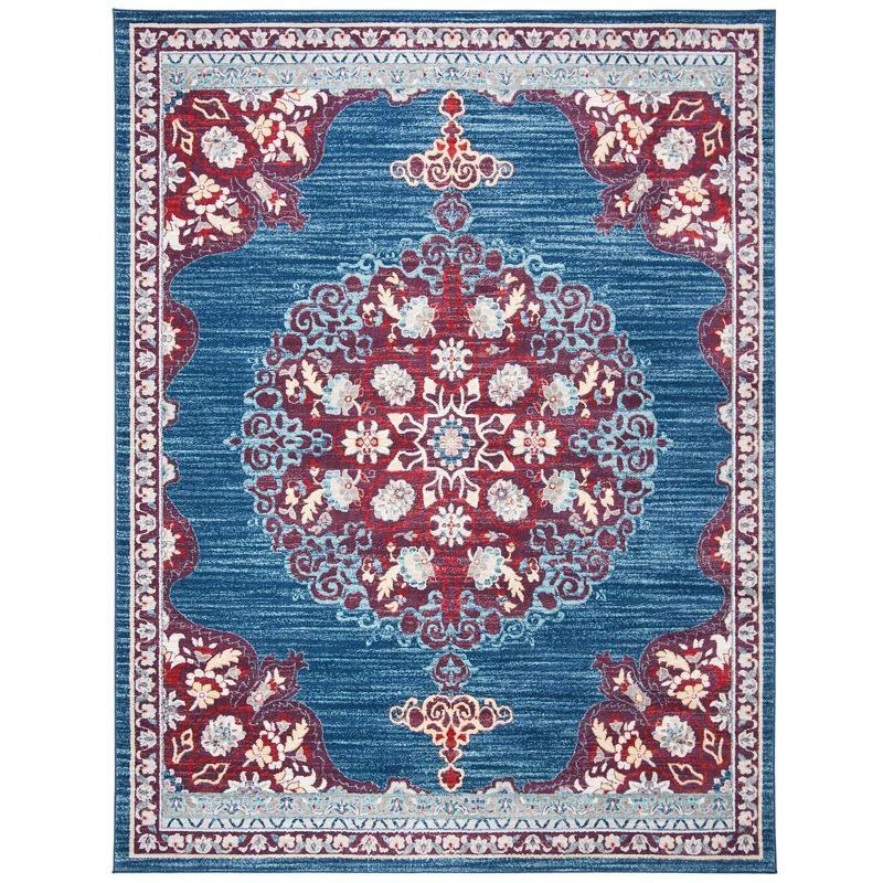 Brentwood BNT867 Power Loomed Indoor Area Rug - Navy/Burgundy - 8'x10' - Safavieh