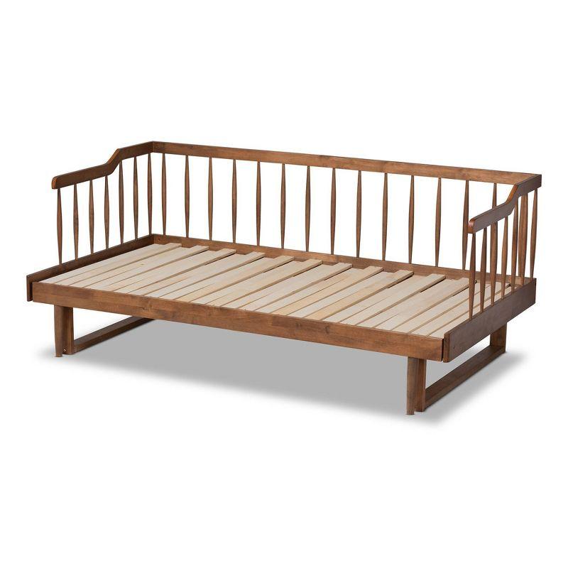 Twin to King Muriel Expandable Spindle Daybed Walnut - Baxton Studio: Contemporary Unupholstered, No Box Spring Needed