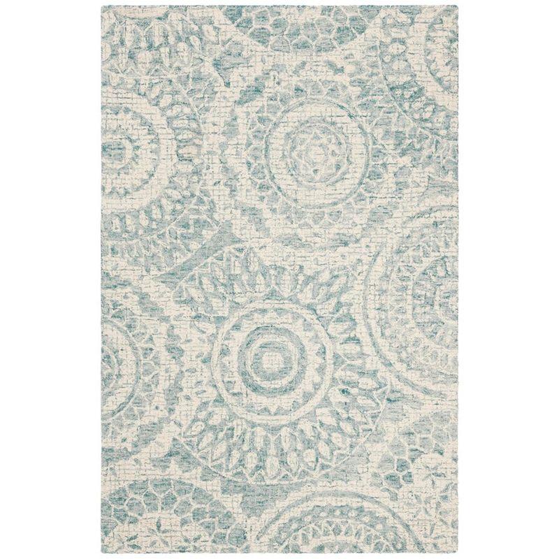 Abstract ABT205 Handmade Indoor Accent Rug - Ivory/Blue - 2'x3' - Safavieh