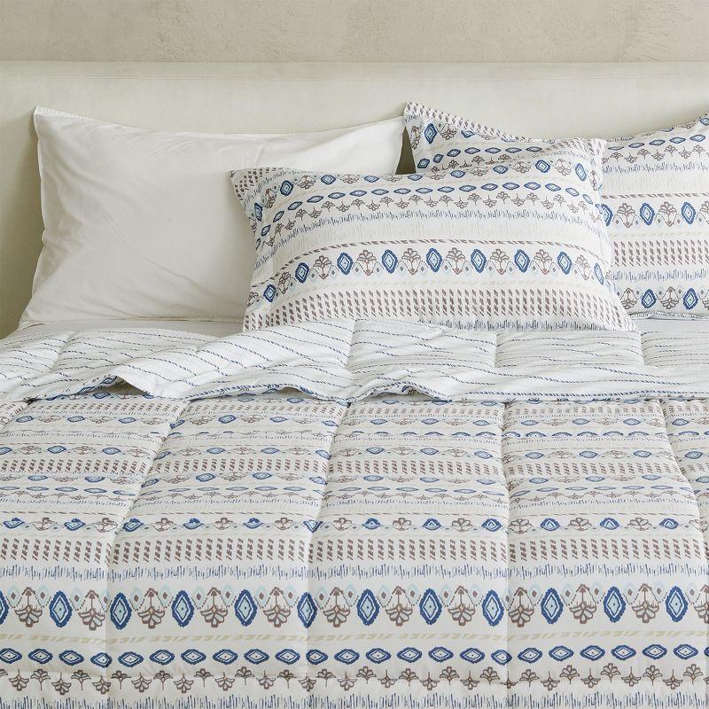 Solid / Printed Reversible Comforter and Sham Set - Great Bay Home