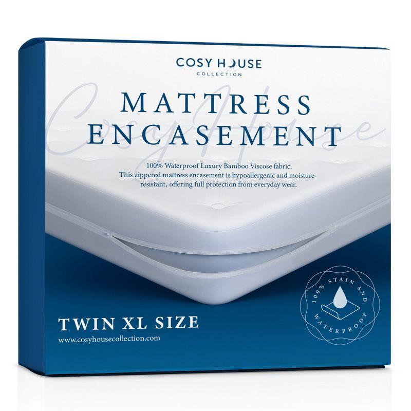 Twin XL White Waterproof Bamboo Mattress Encasement