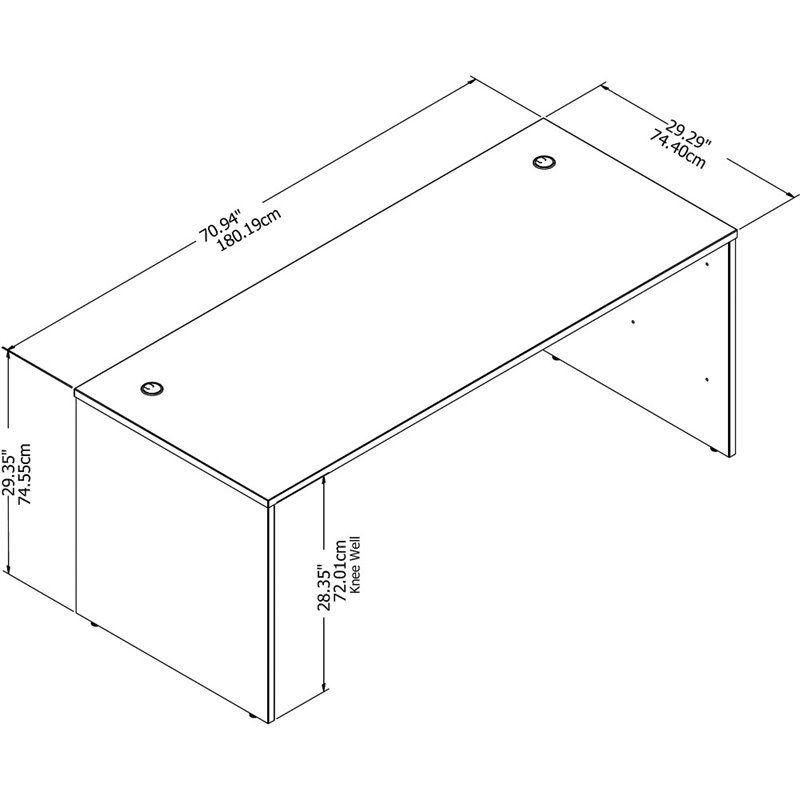 Wood Studio C 72W x 30DOffice Desk in Gray-Bush Furniture