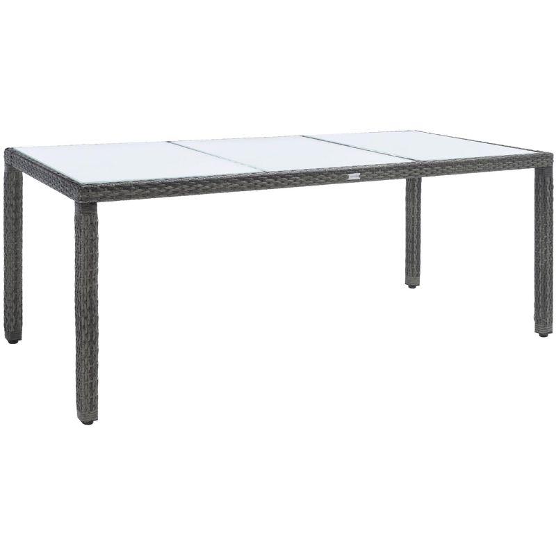 Safavieh Hailee 8 - Person Wicker Patio Dining Set with Rectangular Table , Cushions Included