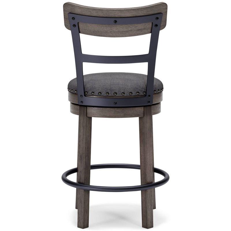 Caitbrook Counter Height Barstool Gray - Signature Design by Ashley: Polyester Upholstery, Nailhead Trim, Swivel Seat