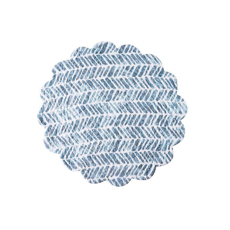 Monterey Mist Round Quilted Cotton Coastal Placemat Set