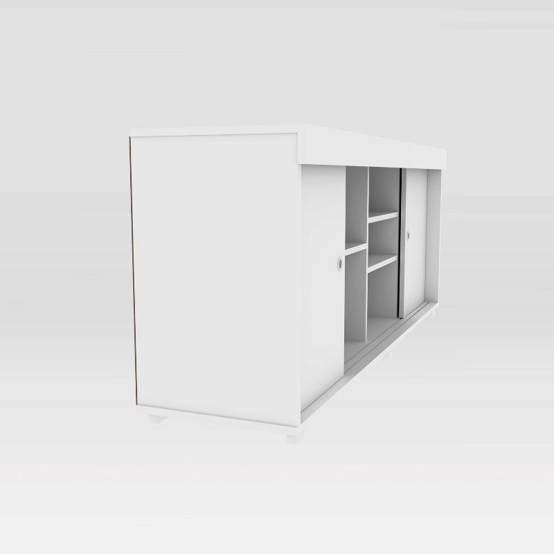 TV Stand for TVs up to 65" with Storage White - Techni Mobili: Modern Console, Open Shelves, Cable Management
