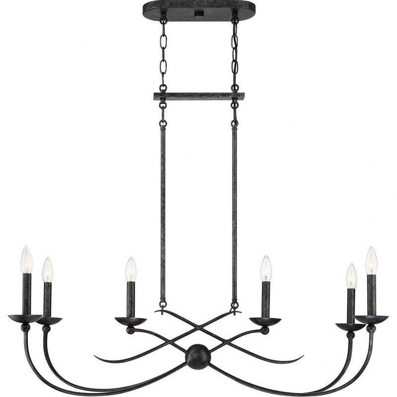 Quoizel Lighting Calligraphy 6 - Light Island Pendant Light in  Old Black