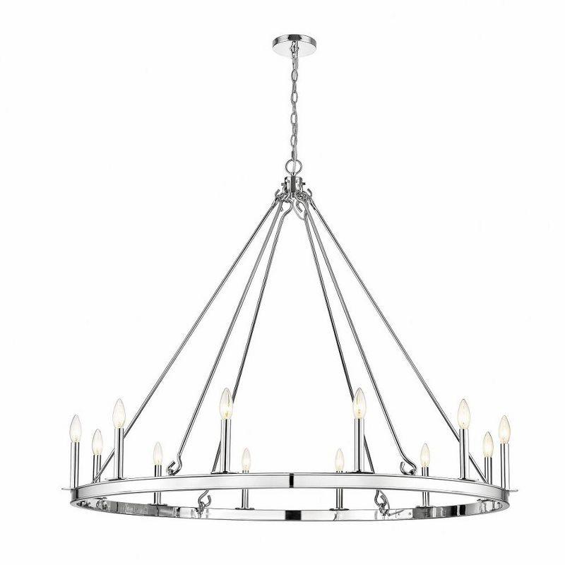 Polished Nickel 12-Light Candle Chandelier