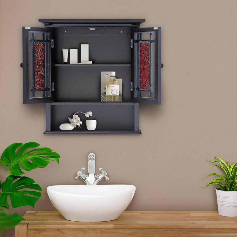 Windsor Wall Cabinet Brown - Elegant Home Fashions: Over Toilet Storage, Adjustable Shelves, MDF Composite