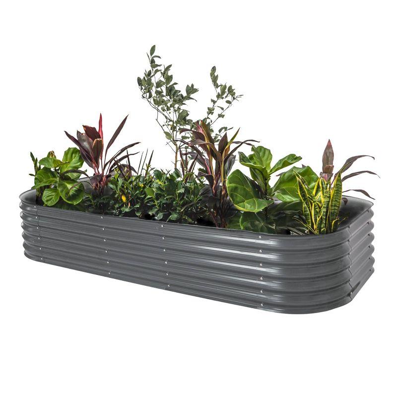 17" Tall 10 In 1 Modular Metal Outdoor Raised Garden Bed