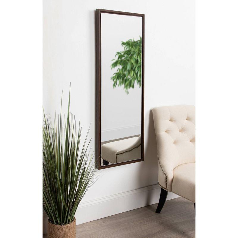 16&#34; x 48&#34; Evans Framed Wall Panel Mirror Walnut Brown - Kate and Laurel