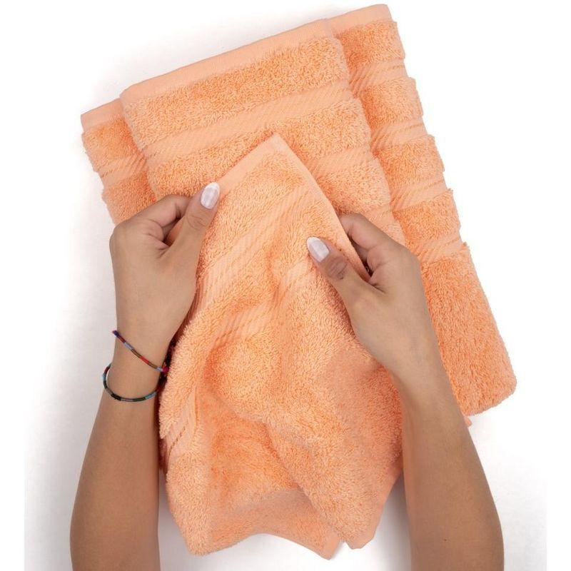 American Soft Linen 6 Piece Towel Set, 100% Cotton Bath Towels for Bathroom, Malibu Peach