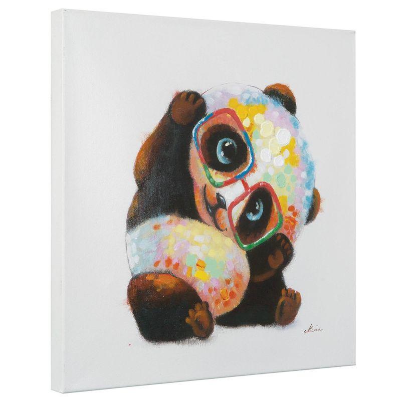 Yosemite Home Decor Smarty Panda Unframed Wall Canvas : 24x24 Modern Animal Art, Vertical Canvas Painting for All Ages