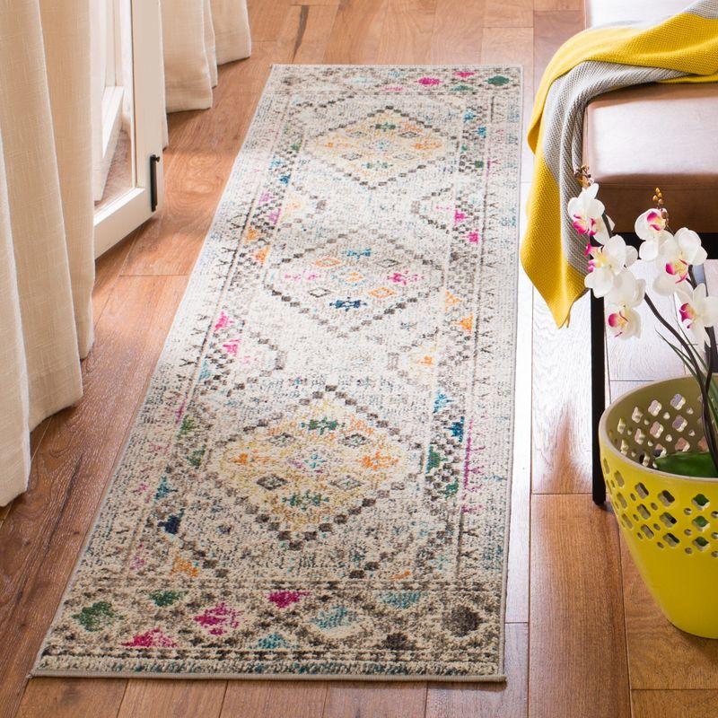 Elegant Grey and Yellow Hand-Knotted Runner Rug, 2'2" x 6'