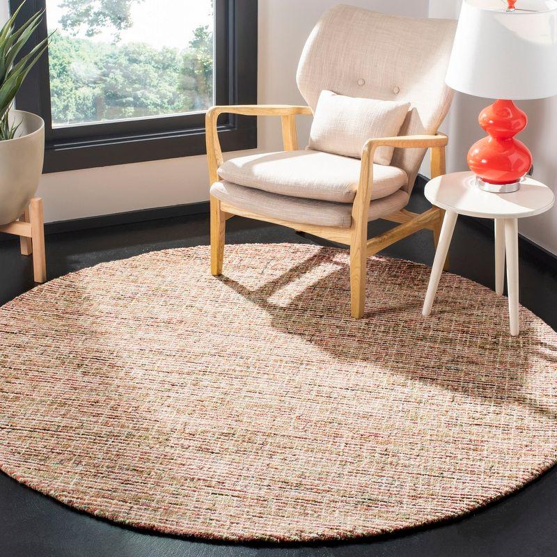 Abstract ABT468 Handmade Indoor Area Rug - Beige/Rust - 6' Round - Safavieh