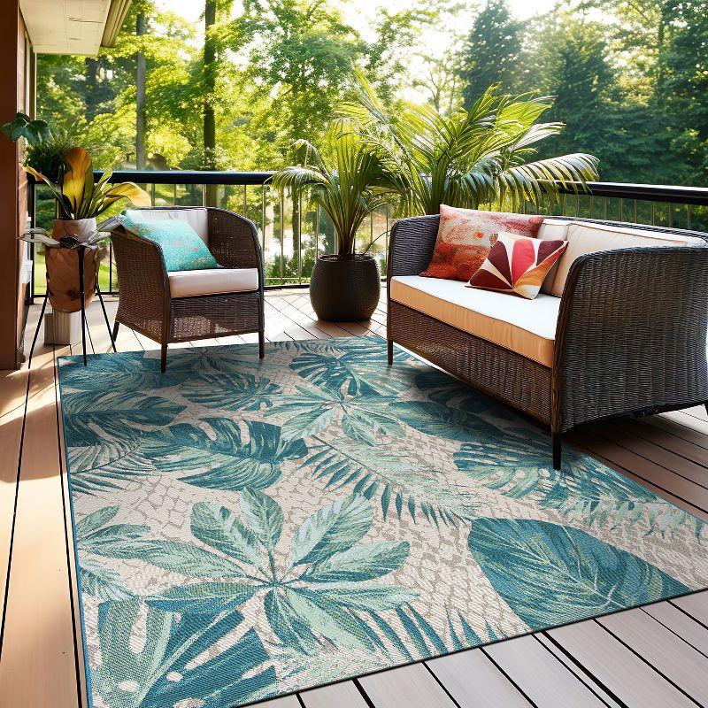 World Rug Gallery Contemporary Tropical Floral Indoor/Outdoor Area Rug