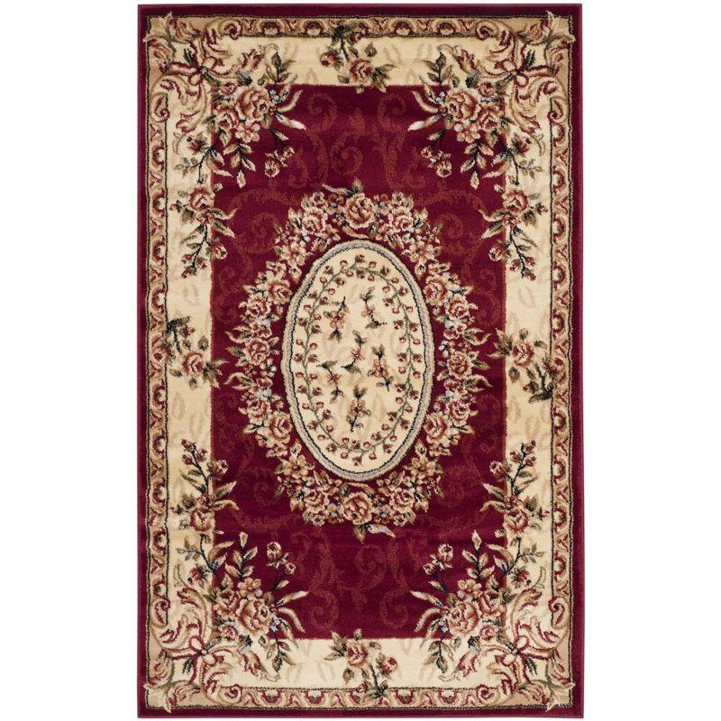 Lyndhurst LNH328 Power Loomed Area Rug - Red/Ivory - 4'x6' - Safavieh
