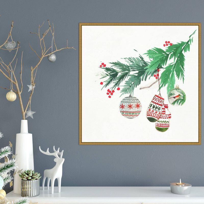 22" x 22" Christmas Morning Framed Wall Canvas - Amanti Art: PI Studio Seasonal Decor