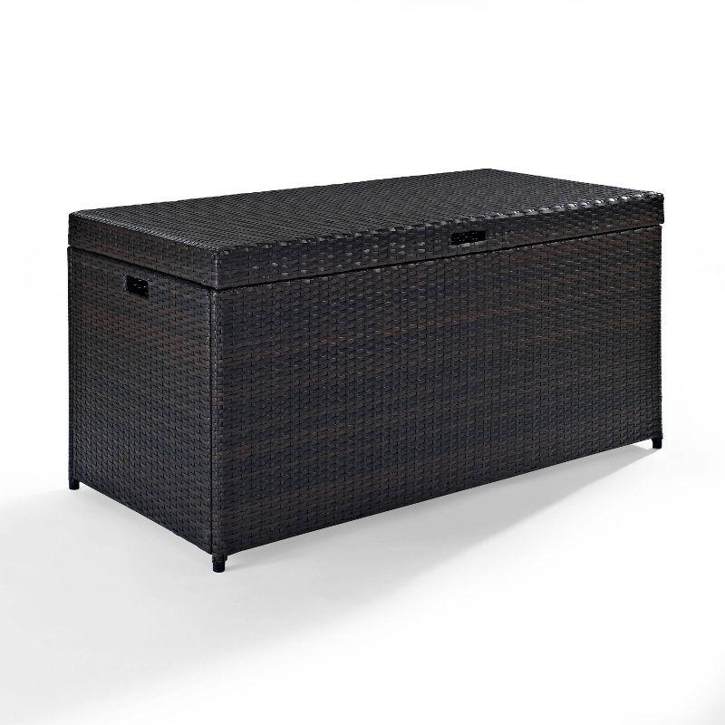 104.5gal Palm Harbor Steel Outdoor Deck Box Brown - Crosley: UV-Resistant Patio Storage with Hinged Top