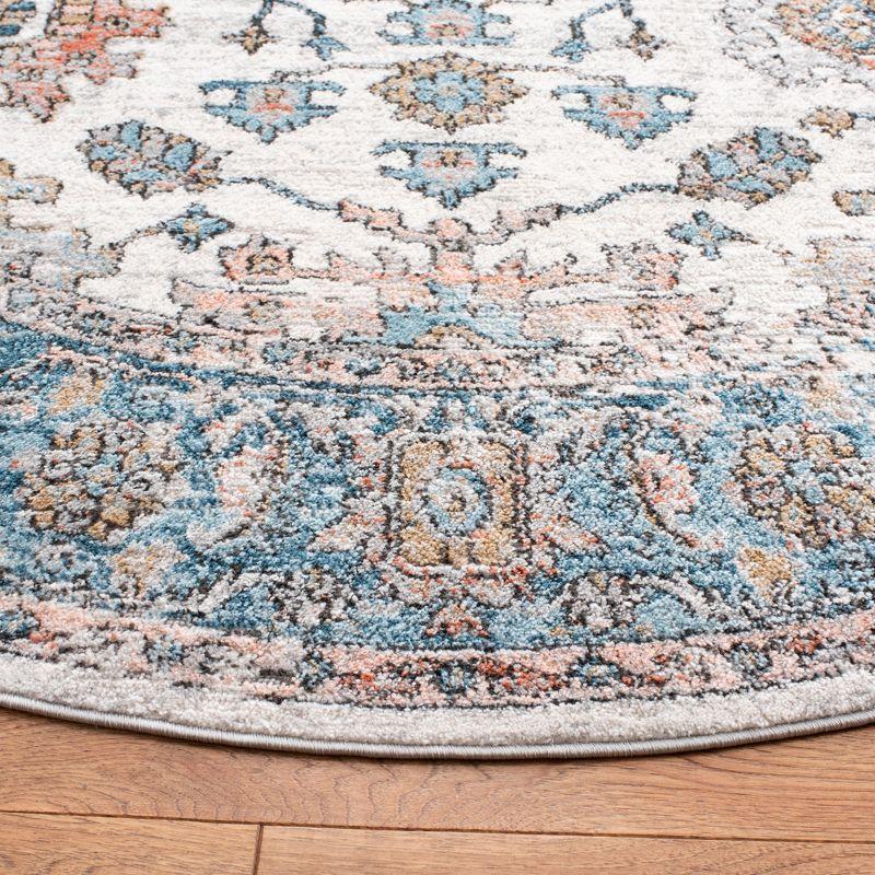 Shivan SHV797 Power Loomed Area Rug - Grey/Blue - 6'7" round - Safavieh.