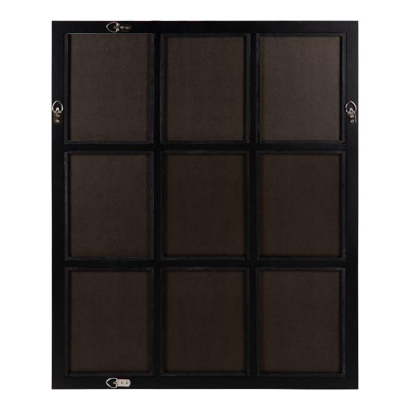 26" x 32" Hogan Windowpane Wall Mirror Black - Kate & Laurel All Things Decor: Modern Rectangular, No Assembly, Wood Frame