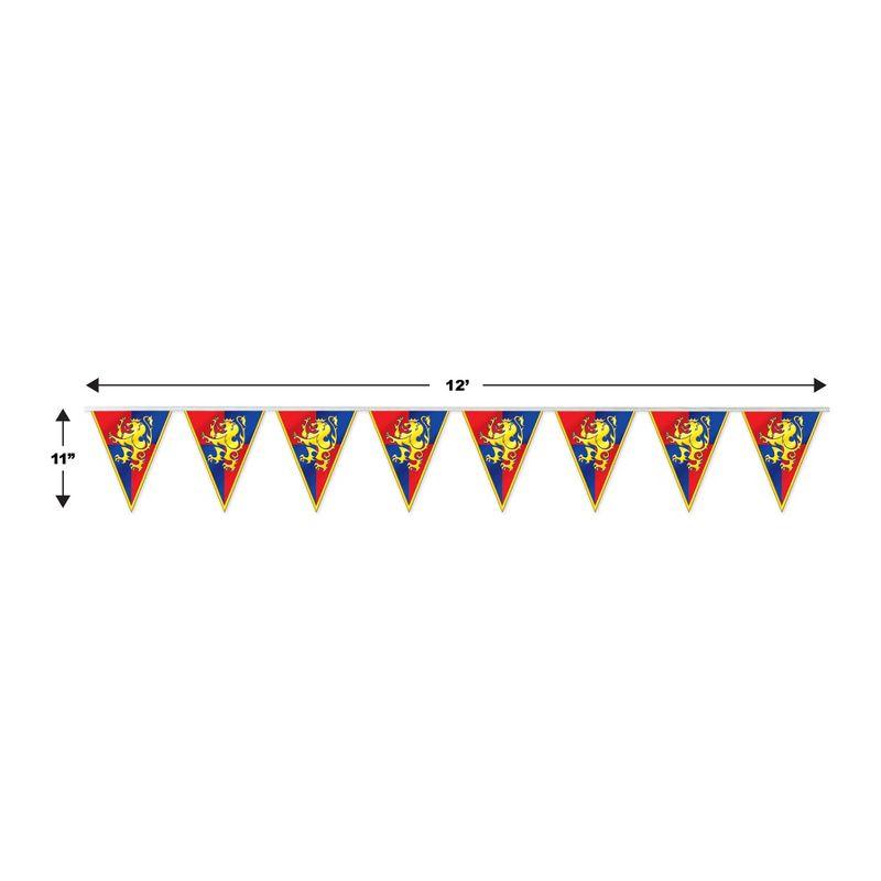Beistle Medieval Pennant Banner, 11" x 12', (2/Pkg) Multicolored